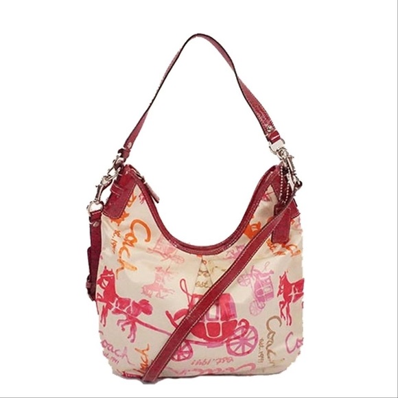 COACH F14891 HORSE & CARRIAGE PLEATED 2-WAY HOBO - Picture 2 of 14